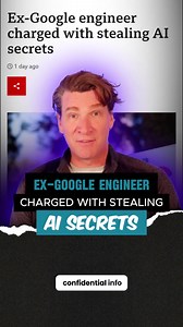 Ex-Google Engineer Charged with stealing AI Secrets . . #AI #tradesecrets #espionage #techtheft #China #USA #intellectualproperty #artificialintelligence #supercomputers #datasecurity #innovation #googlesecrets #google | Trey Smith