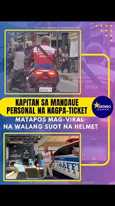 3.4K views | #BarangayOfficials Kapitan na nag-viral dahil sa hindi pagsuot ng helmet, personal nagpa-ticket sa TMU! Personal na pumunta sa Traffic Management Unit ng Mandaue City si Punong Barangay Felipe Diano ng Barangay Basak, Mandaue City para magpa-ticket sa no helmet violation nito makaraang mag viral. Ayon kay Diano, emergency ang nangyari kaya hindi ito nakapag-suot ng helmet. #asensokabarangay | Asenso Ka Barangay | Facebook