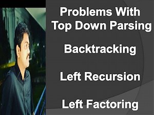 Top Down Parser | Problems With Top Down Parsers | Backtracking | Left Recursion | Left Factoring