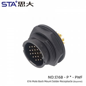 [Hot Item] E16 Bayonet Waterproof Connector Receptacle Male Female Back Front Mount Socket