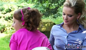 fully clothed lesbians bang hard outdoors