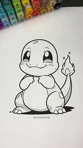 Charmander 🔥 ASMR Coloring #asmr #coloring #satisfyingvideos #relaxing #coloringforrelaxation #relaxation #videossatisfatorios #asmrvideo #charmander #pokemon | colourlinda