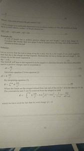 A rod of length has a uniform positive charge per unit length \... | Filo