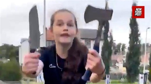 Scottish girl flashes knife and axe in viral video: Here’s what we know