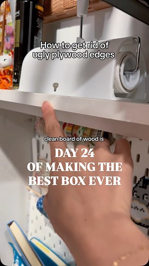 How to get rid of ugly plywood edges 🪵 #woodworking #roomtransformation #roommakeover #roommakeoverseries #diyfurniture | Crystalliveslife