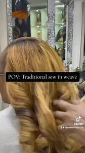 Traditional sew in weave install #weaveologist #wigmaker #weaving #weave #microlinks #porshhair #rapunzelhairaffair #sewinweave | Liz Weaveologist