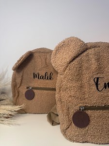 Children's backpack in teddy bear shape - personalized teddy bear backpack