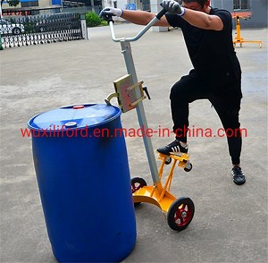 [Hot Item] Barrel Handling Trucks to Move Steel Plastic Rimmed Drums on Flat Ground Drum Trolley De450d