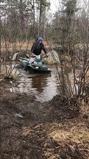Polaris explorer 300 4x4 going deep in pond #offroad #mud #offroading
