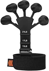 Grip Strength Trainer, Hand Grip Strengthener Adjustable Finger Exerciser and Finger Stretcher 5 finger silicone wrist tensor tensor finger exercise training device