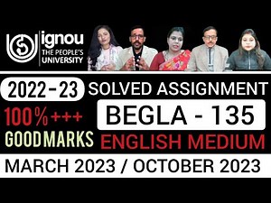 begla 135 solved assignment 2022-23 | BEGLA 135 SOLVED ASSIGNMENT 2022 -23 IN ENGLISH | BEGLA 135