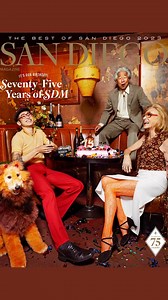 Presenting: our 2023 Best of San Diego issue. We’re pretty damn proud of this one. San Diego Magazine turns 75 this year. This commemorative cover is our nod to the seven decades of creatives who came before us, but it’s also an acknowledgment that we’re still just getting started. For this shoot, three fabulously cool San Diego County residents (and a very bougie pooch, Edea) joined us to ring in our birthday at the iconic Turf Supper Club in Golden Hill. Our motto here: the bigger the better. 