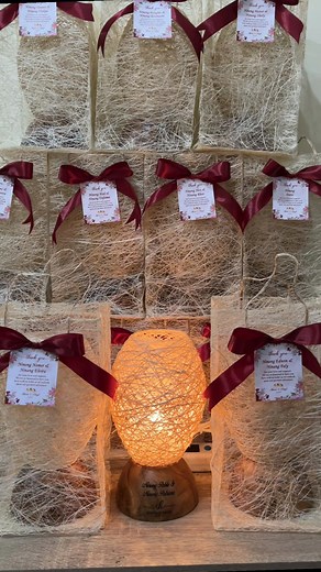 Personalized Abaca Lamp Souvenirs for Weddings