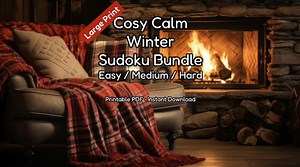 Winter Sudoku Puzzle Bundle | Large Print, Easy to Hard (printable PDF) - Etsy