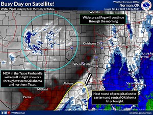 41 reactions | Weather satellites are powerful tools in our toolbox as meteorologists! We are able to use the water vapor imagery to get a big picture look of the light showers in western Oklahoma and north Texas, as well as the incoming moisture advection/rain chances tonight! #okwx #txwx | US National Weather Service Norman Oklahoma | Facebook
