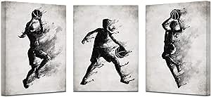 KREATIVE ARTS Vintage Women's Basketball Posters Sports Themed Canvas Wall Art Prtins for Girls Room Dorm Décor Kids Room Gift Each Size 12x16inch