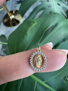 Dainty Virgin Mary Medallion Charm: Small Gold Miraculous Medal - Etsy