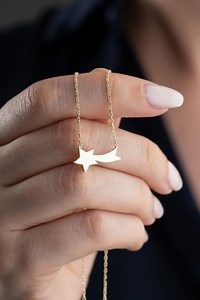 Minimal Comet Necklace, Celestial Star Jewelry Sky Pendant Gift for Women Elegant Cosmic Charm - Etsy UK