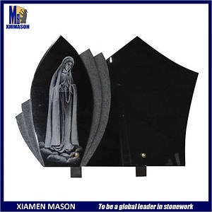 [Hot Item] Carved Praying Virgin Mary Pattern Stone Funeral Plaque