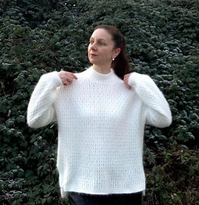 Pull angora tricoté - Fil italien, style temps froid - Etsy France