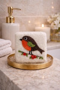 Handmade Robin Felted Soap | Natural Wool Exfoliating Bath Bar - Etsy Canada