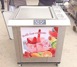[Hot Item] 3 Toppings Frozen Fruit Commercial Instant Fry Ice Cream Rolling Machine