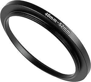 46mm to 52mm Step-Up Ring Adapter,46mm to 52mm Step Up Filter Ring,for All Brands UV ND CPL Metal Stepping Up Ring Adapter Filter (46mm to 52mm)