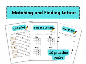 Matching and Finding Letters - Etsy