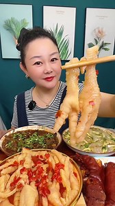 Eating yummy mukbang chicken feet pig legs noodle fried eggs boil belly pork fat pig skins pig meat pig fat spicy noodle fish meat and pig thighs. | ASMR Mukbang