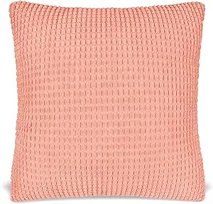 Soft Solid Textured Decorative Pillows for Couch or Bed, Includes Pillow Insert (Pink)