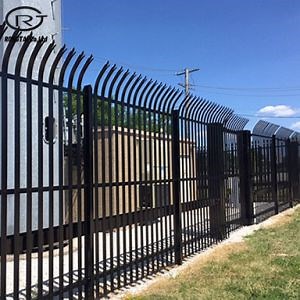 [Hot Item] Powder Coated Galvanized Steel Pressed Spear Top Security Square Tube Metal Picket Fence