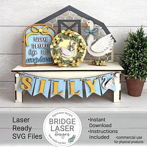 Goose Bench Laser Cut File, Summer Interchangeable Bench Sign, Goose Laser Cut File, Holiday Interchangeable Laser File SVG, Farm Bench SVG - Etsy
