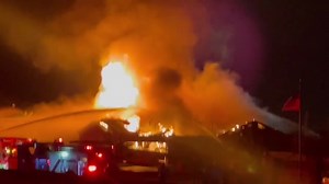 Dustin Whipple shared this video of a large fire that destroyed a southeast Valley home last night. The area saw severe lightning during storms that moved in late Thursday, and ABC15 is waiting to hear back from officials on whether lightning played a role in the blaze: https://bit.ly/3TAVKai | ABC15 Arizona