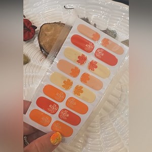💅 “Amber Blossom” Nail Wraps | Fall Floral Design | Easy DIY Manicure