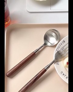 4-Piece Walnut Wood Handle Silverware Set for 1, Premium 304 Stainless Steel Cutlery with Brushed Finish, Elegant Flatware for Daily Use & Housewarming Gifts