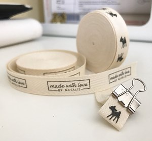 Custom (0.5 Inch) Printed Cotton Twill Ribbon Labels: Flat or Folded, Sew-in SPOOL - Natural/white - Etsy Canada