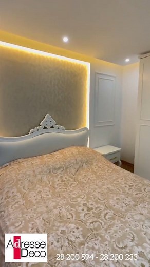 13 reactions | Mille merci à notre chère cliente pour cette vidéo Corniche LED + Papier peint + Moulures décoratives by #adressedeco #decoration #decorationinterieur #architecture #papierpeint #mouluresmurales | Adressedeco | Facebook