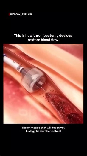 medical / biology explain | Thrombectomy is a medical procedure used to remove a blood clot (thrombus) from a blood vessel, usually done to restore blood flow in cases... | Instagram