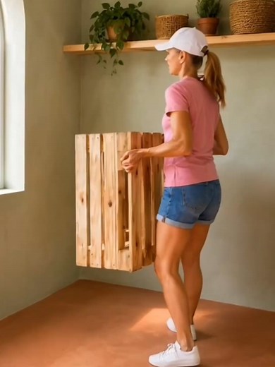 Scrivania fai da te con pallet e finitura effetto noce