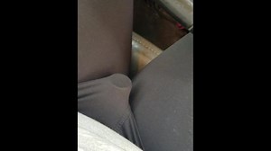 Driving around&comma; vibrator in leggings&comma; getting off&excl;