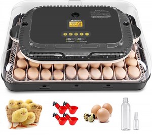 Adnoom 70 Egg Incubator for Hatching Eggs, Chicken Incubator for Eggs with Automatic Egg Turning and Humidity Control, Temperature Control & Egg Candler, Incubator for Chicken Quail Duck Goose Bird