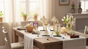 K1tpde Easter Cross Wooden Centerpiece Table Decoration - Lent Religious He is Risen Cross Wood Sign Removable Standing Decorative for Home, Easter Religious Jesus Flower Crosses Church Decor, 9PCS