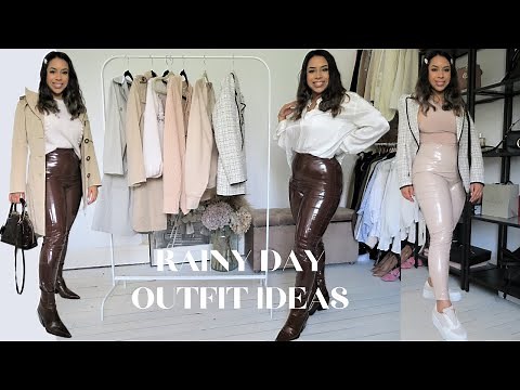 6 WAYS TO STYLE VINYL LEGGINGS FOR A RAINY DAY | RAINY DAY OUTFIT IDEAS | Rya Tee