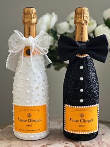 Hand Painted Bride and Groom Champagne Bottle, Wedding Gift *READ BEFORE PURCHASE* - Etsy