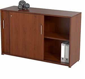 Linea Italia Credenza, Cherry/Silver