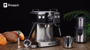 Espresso Machine, 20 Bar Pressure, Milk Frother Steam Wand, Single & Double Filter Baskets, 60oz Water Tank, 1350W (White)