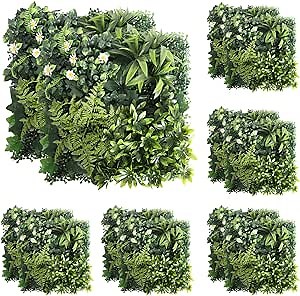 Amazon.com : Grass Wall Panels with Flowers,12pcs 20"x20" Greenery Wall Artificial Leaf Wall Panels Greenery Backdrop Wall with UV Protection for Privacy Fence Backyard Screen Outdoor Garden Wedding Wall Decor : Patio, Lawn & Garden