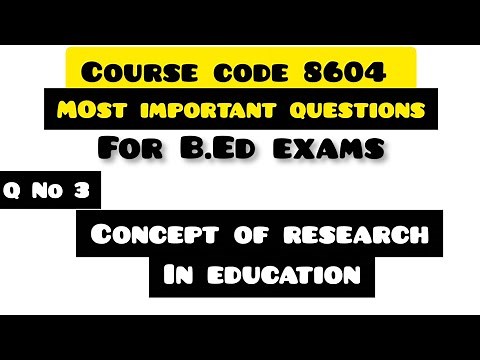 Concept of research in education|course code 8604|Research methods in education|8604 guess papers