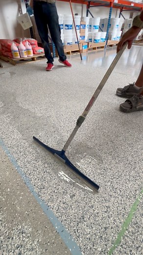 How to apply epoxy top coat on epoxy flakes. #EpoxyFlooringExperts | M&M Concrete Construction LLC