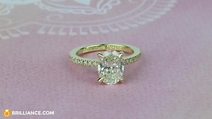 24 shares | Sunny yellow gold disguises the yellow tint of this K-color center diamond, and claw prongs stylishly secure the center Oval diamond. | Brilliance.com | Facebook